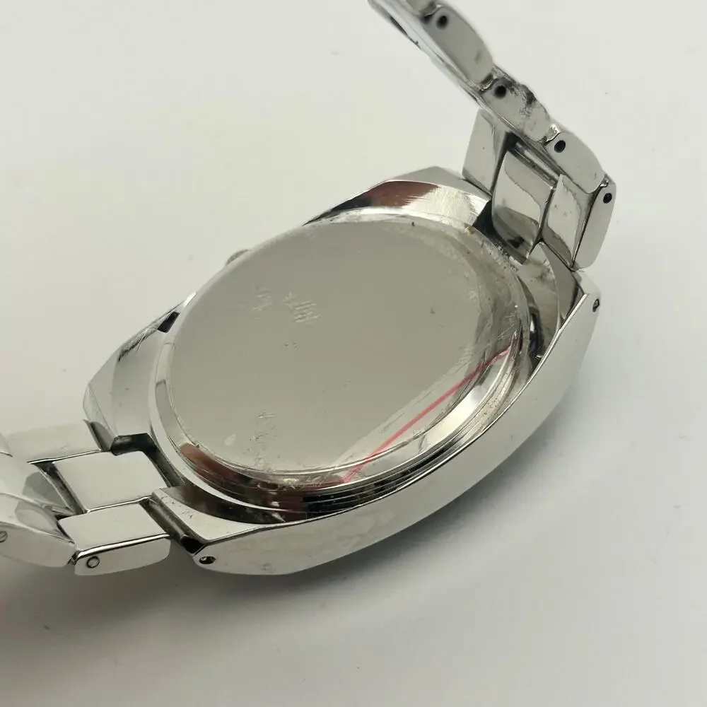 Cote d'Azur Silver Tone Black Dial Stainless Steel Men’s Watch New Battery